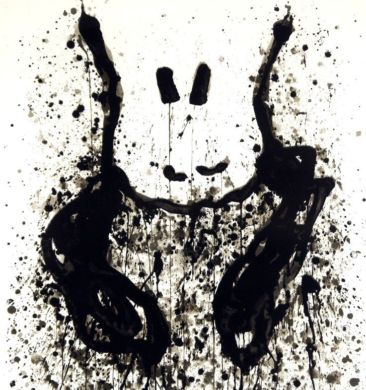 トム・エバハートの絵画作品　タイトルは、WATCH DOG 6 O'CLOCK